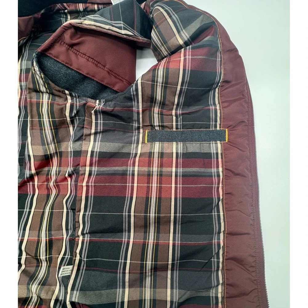 Tommy Bahama men's zip vest in charcoal gray and maroon